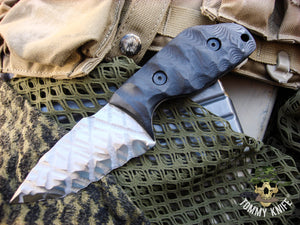 Tommy Knife® Bravo - Sculpted Titanium with Micarta Caveman Grip