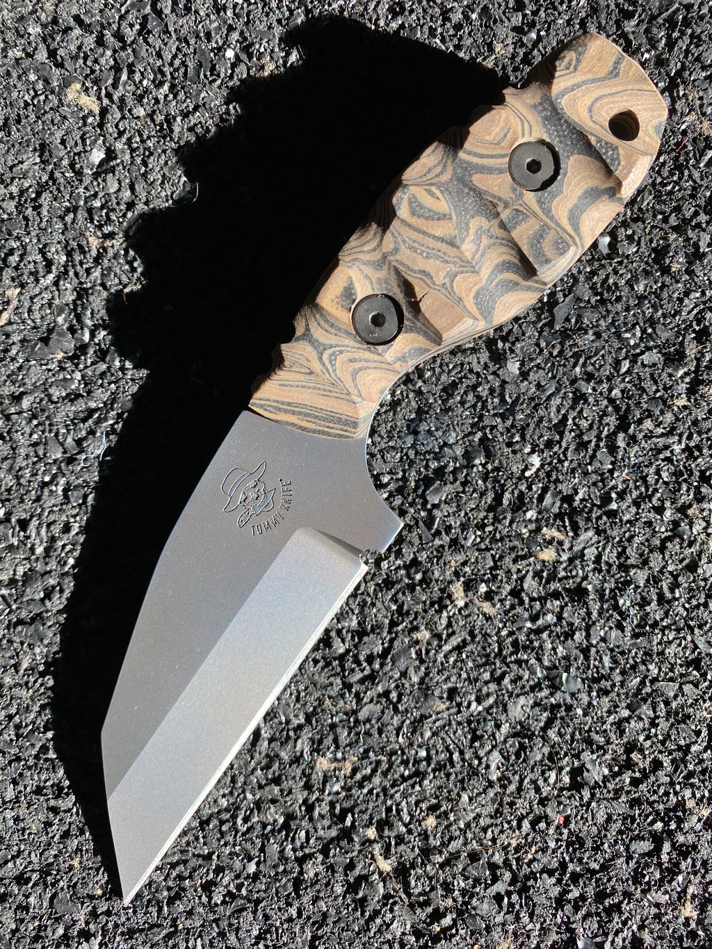 Tommy Knife® Hotel - Titanium with G10 Caveman Grip - Left Grind