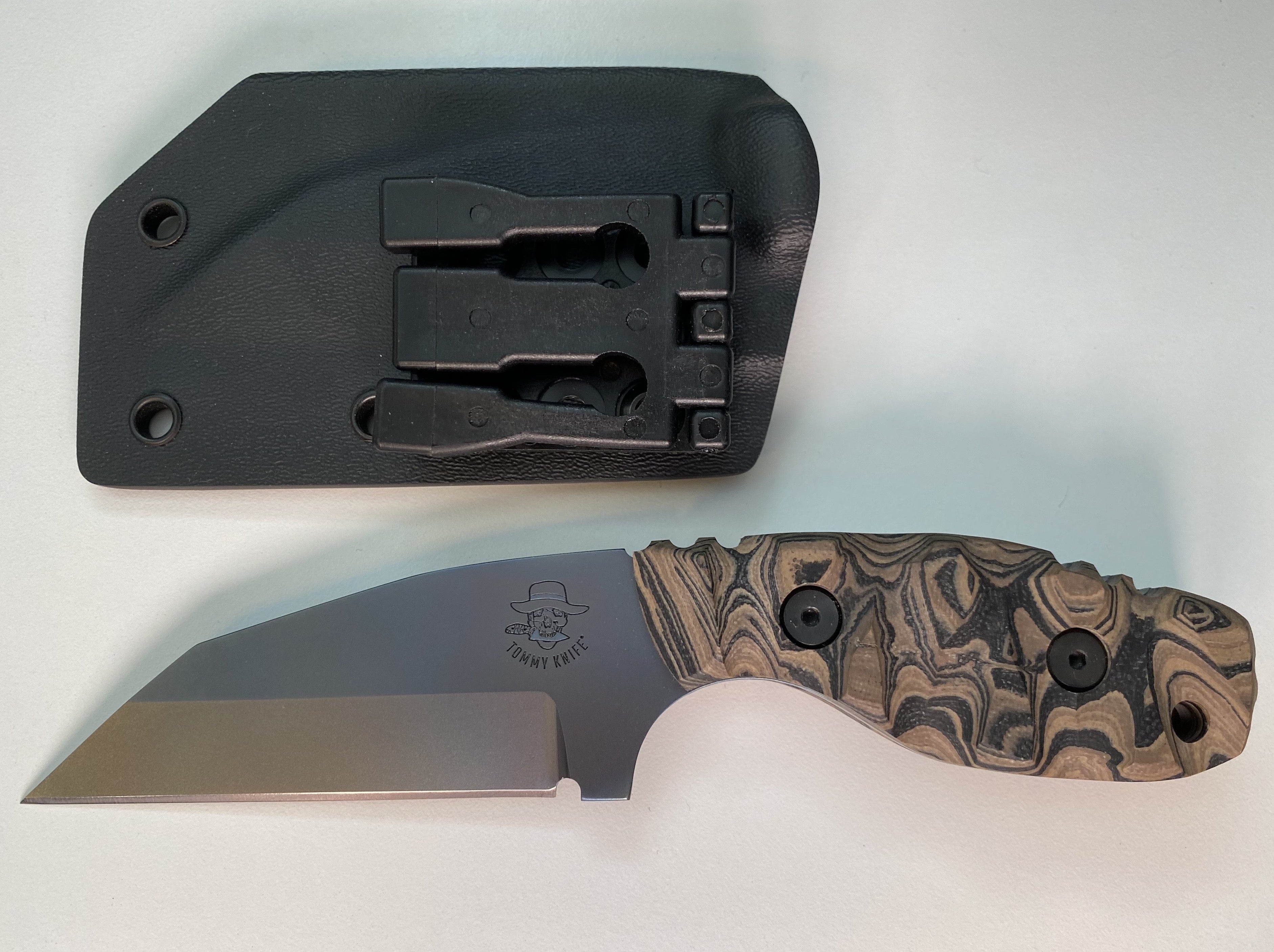 Tommy Knife® Hotel - Titanium with G10 Caveman Grip - Left Grind
