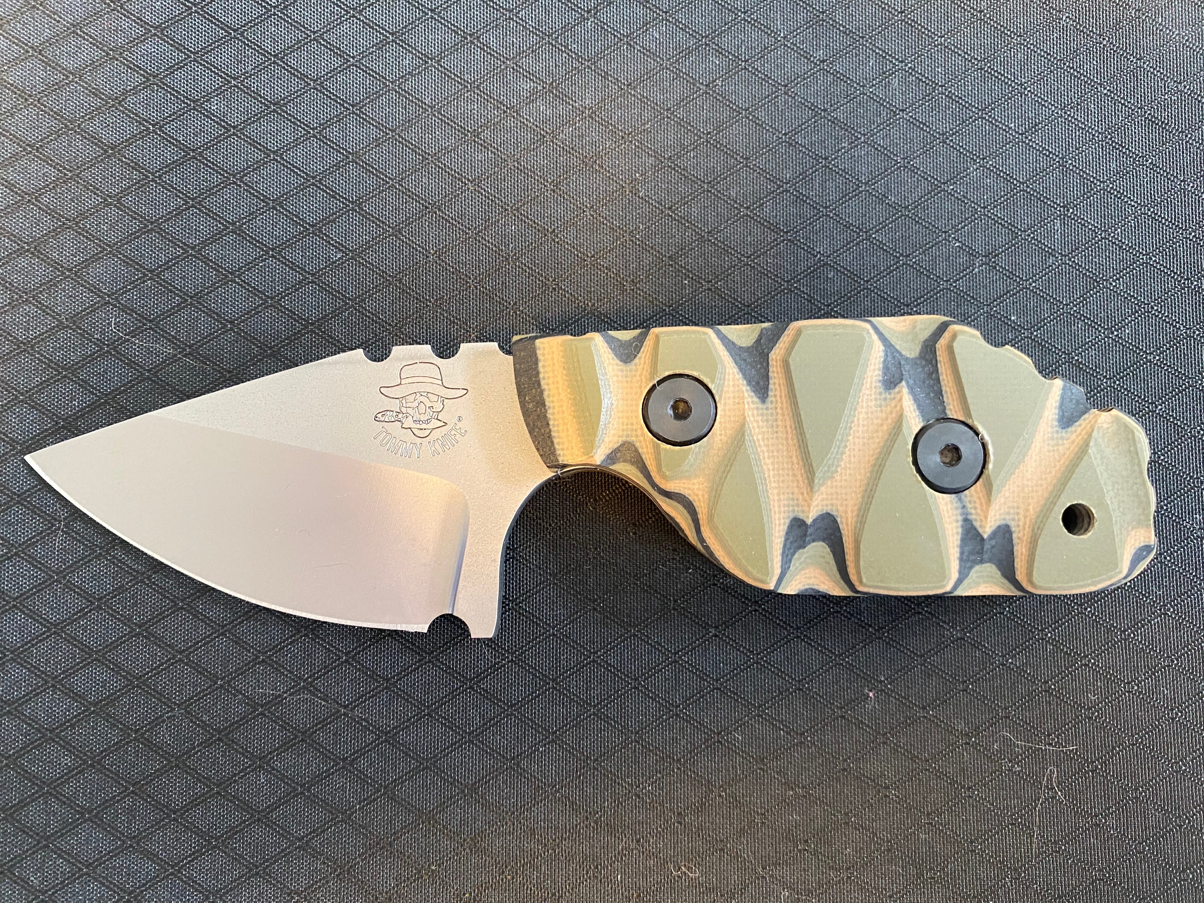 Tommy Knife® Delta with Layered G10 Caveman Grip - V Grind