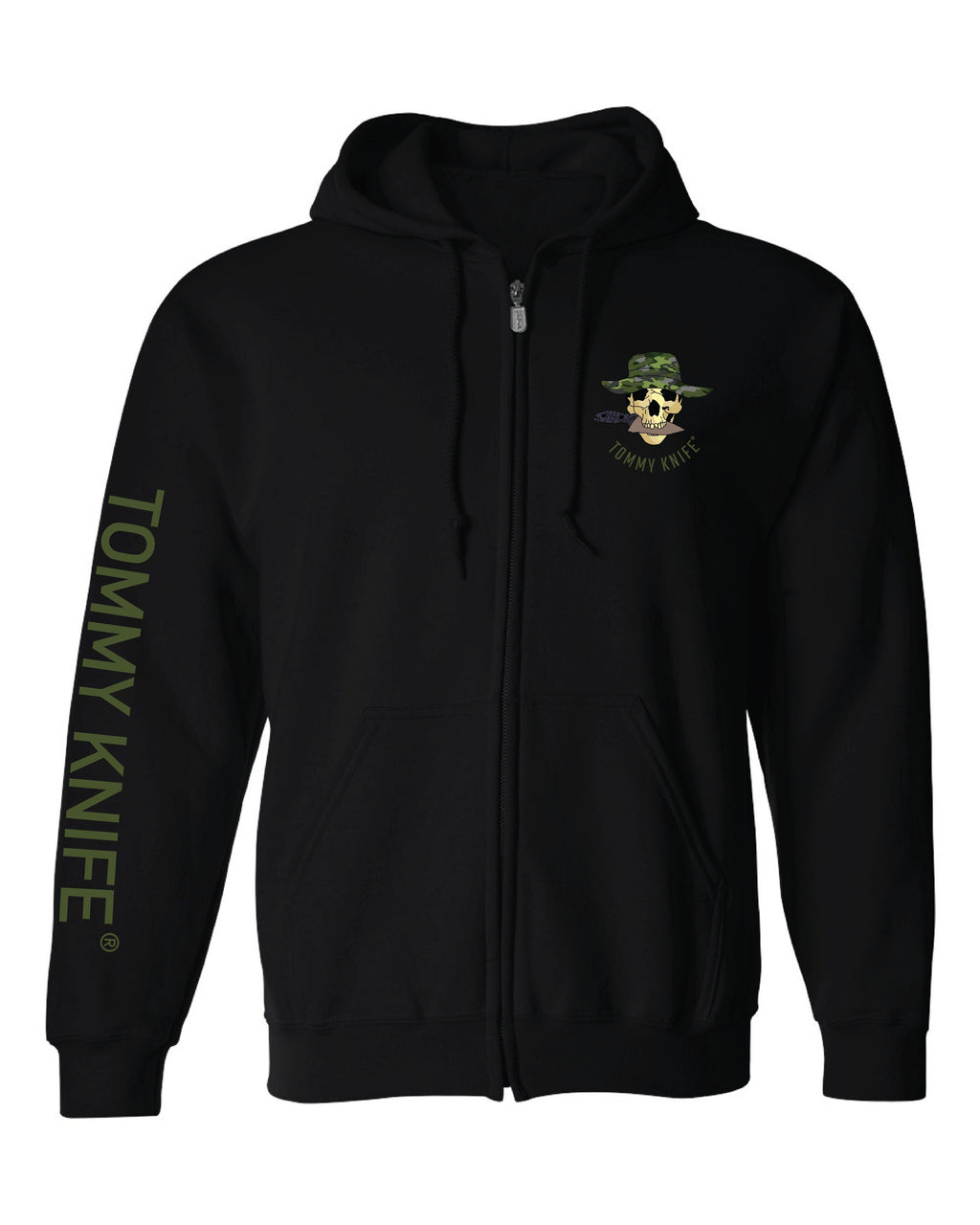 Tommy Knife® Zip Up Hoodie (Black or Heather Gray)
