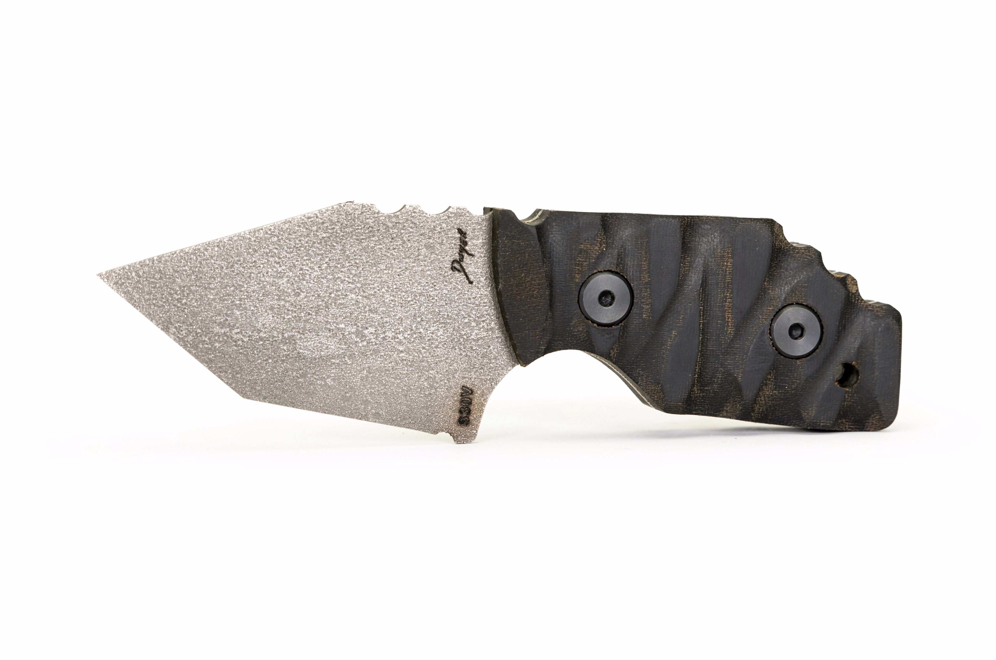 Tommy Knife® Delta with Micarta Caveman Grip - Right Grind