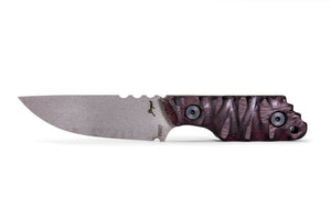 Tommy Knife® Echo with Purpleheart Wood Caveman Grip - Right Grind