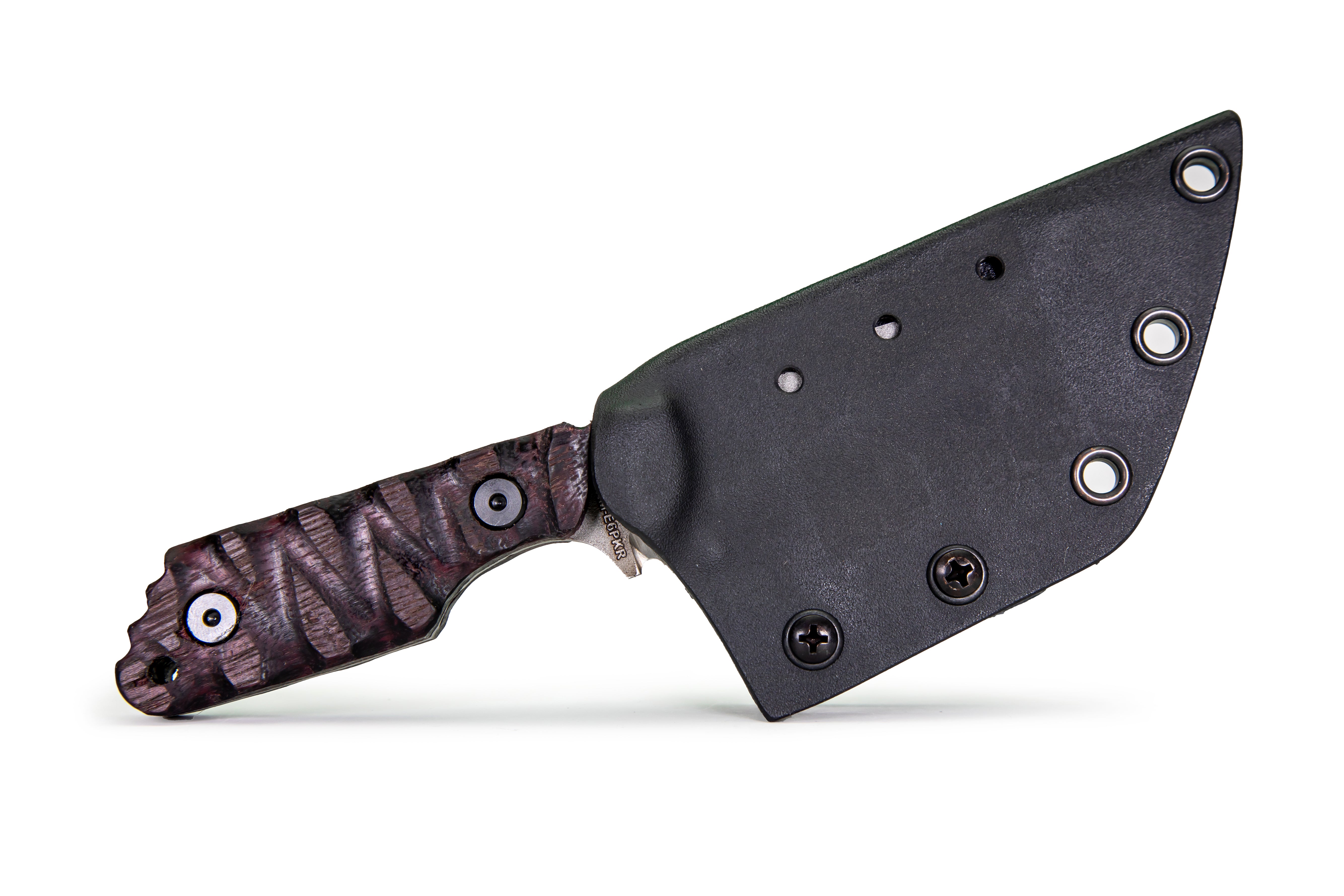 Tommy Knife® Echo with Purpleheart Wood Caveman Grip - Right Grind